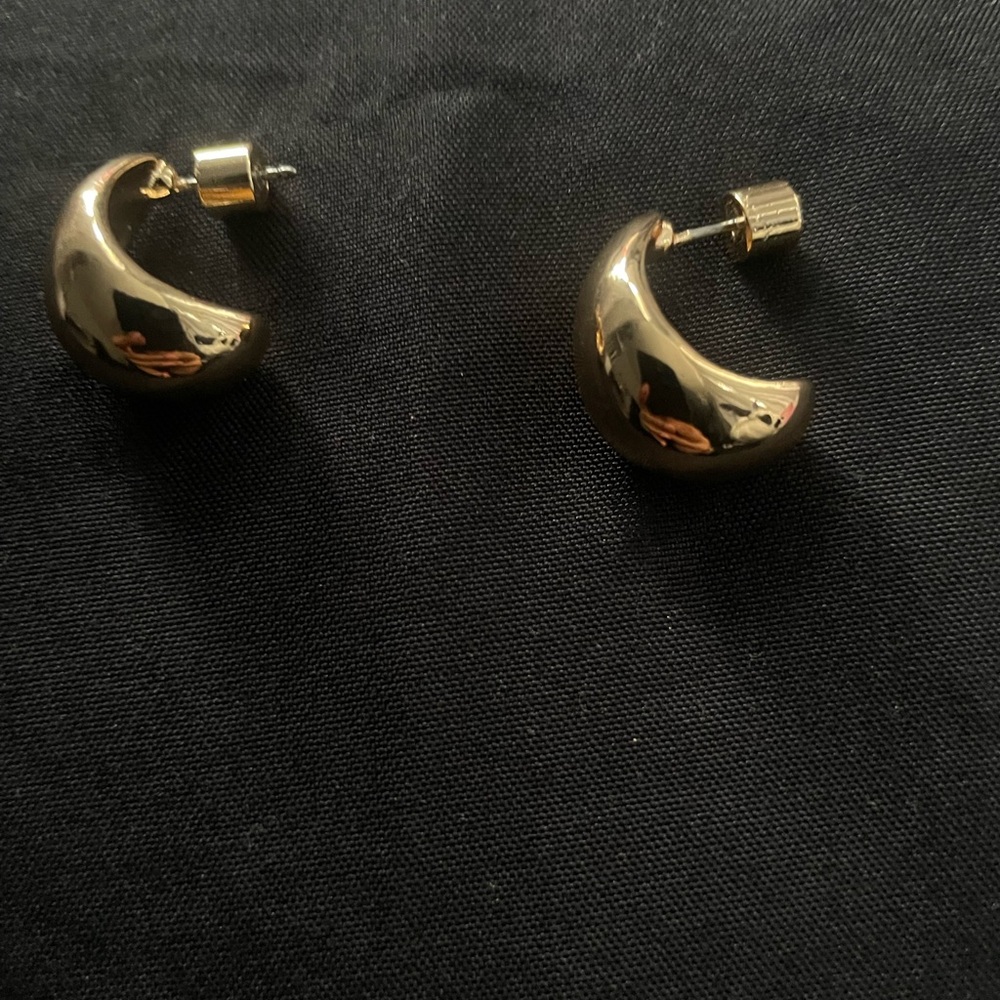 Stylish Gold Crescent Earrings